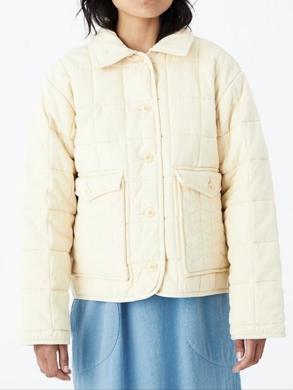 Back Beat Co. Organic Cotton Puffer Jacket In Cereal, Size M